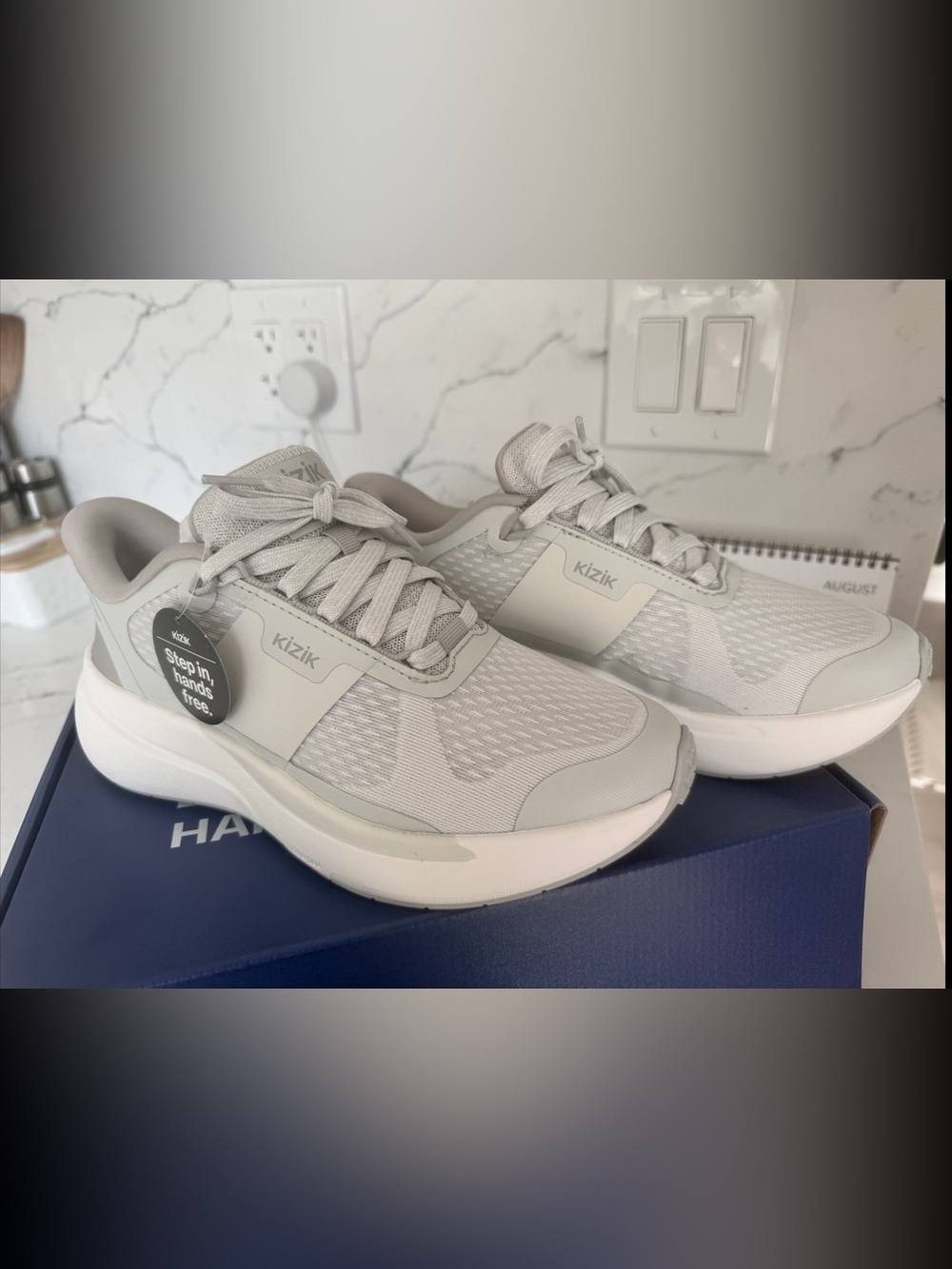 Kizik Freedom Run, Women’s Slip-On Athletic Sneakers in Light Gray